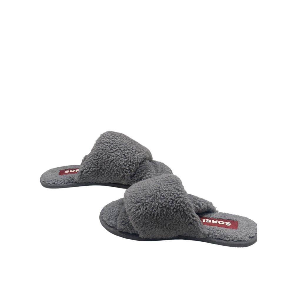Sorel Gray Faux Shearling Cozy Slide Size 7